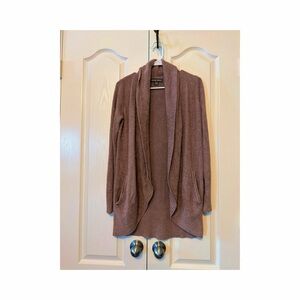 Women’s Barefoot Dreams CozyChic Lite Circle Cardigan Sweater Brown Size XS
